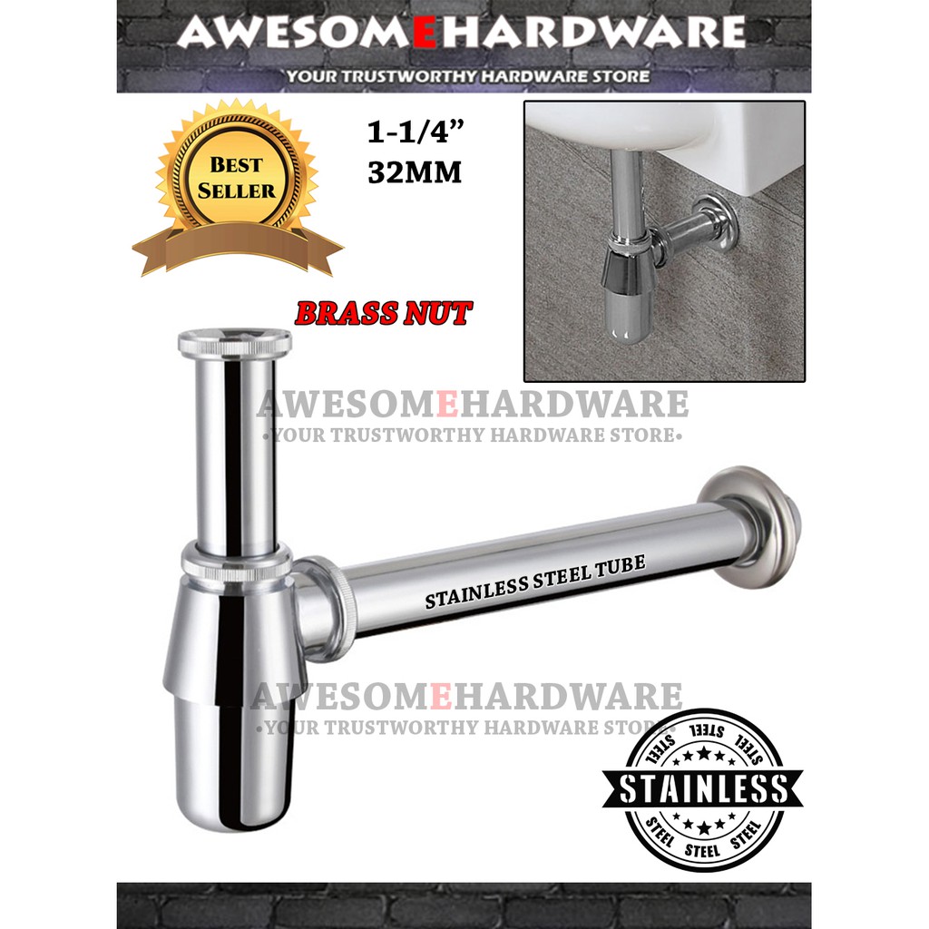 Malaysia] (BRASS NUT) PREMIUM 1 1/4" 32MM STAINLESS STEEL BOTTLE