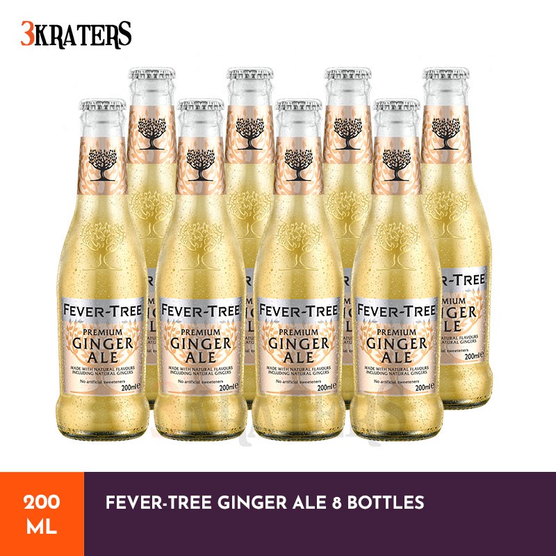 FeverTree Pack of 8 GingerAle/Ginger Beer/Elderflower/Premium Indian