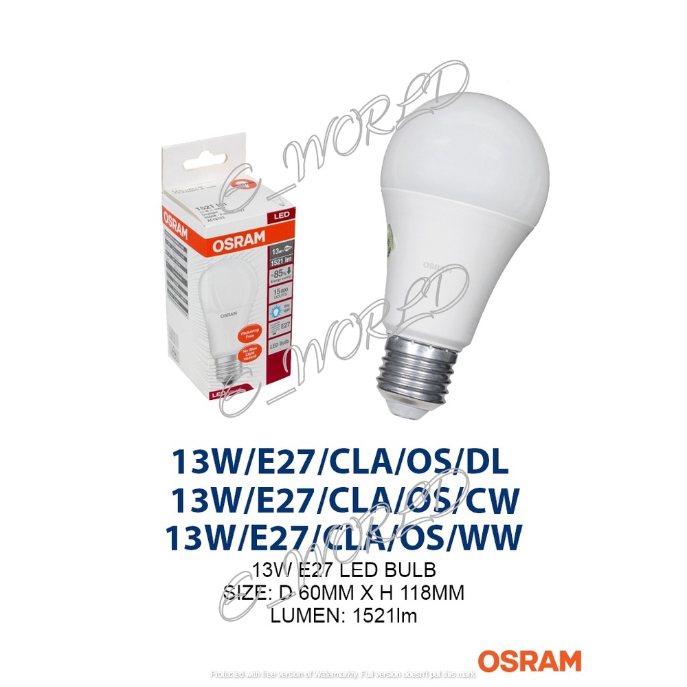 OSRAM LED VALUE CLASSIC A 100 LED BULB 13W E27 Shopee