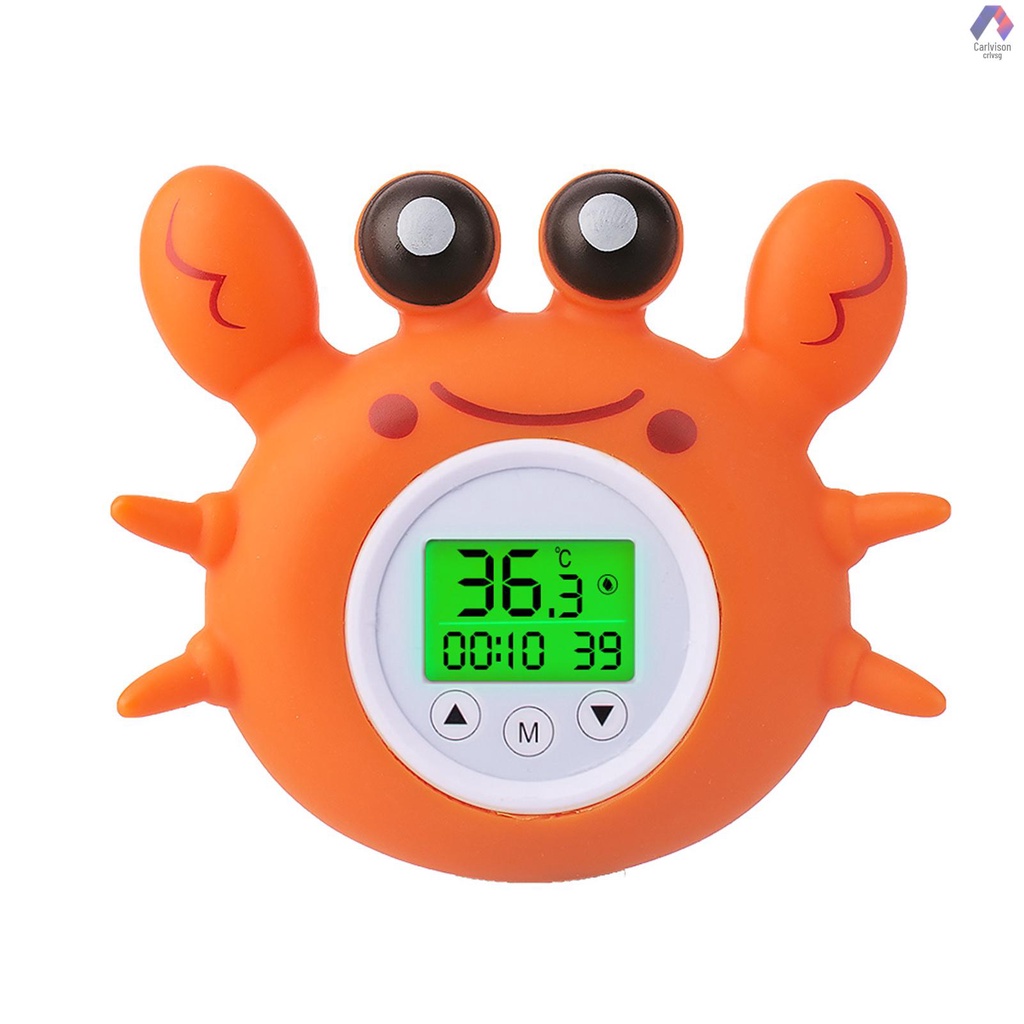 Bath Thermometer with Room Temperature Tricolor Backlit Display
