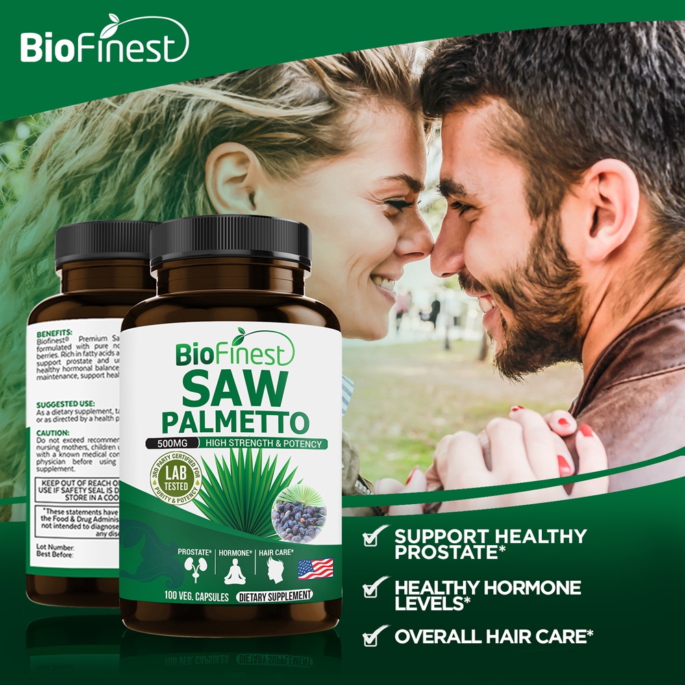 Biofinest Saw Palmetto Extract 500mg Hair Loss Control Growth DHT