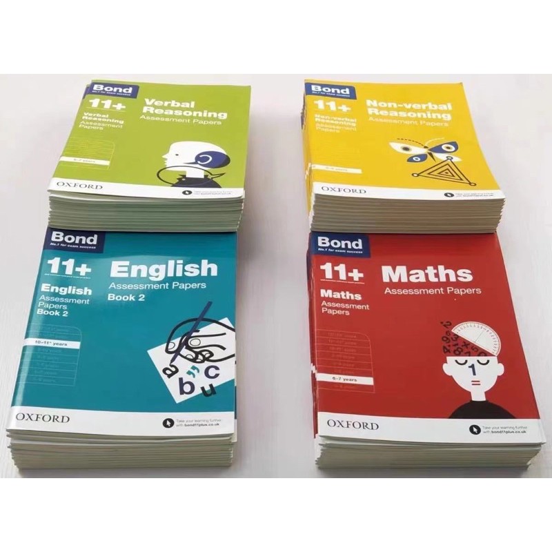 Oxford Bond Assessment Papers Series for English, Math, verbal