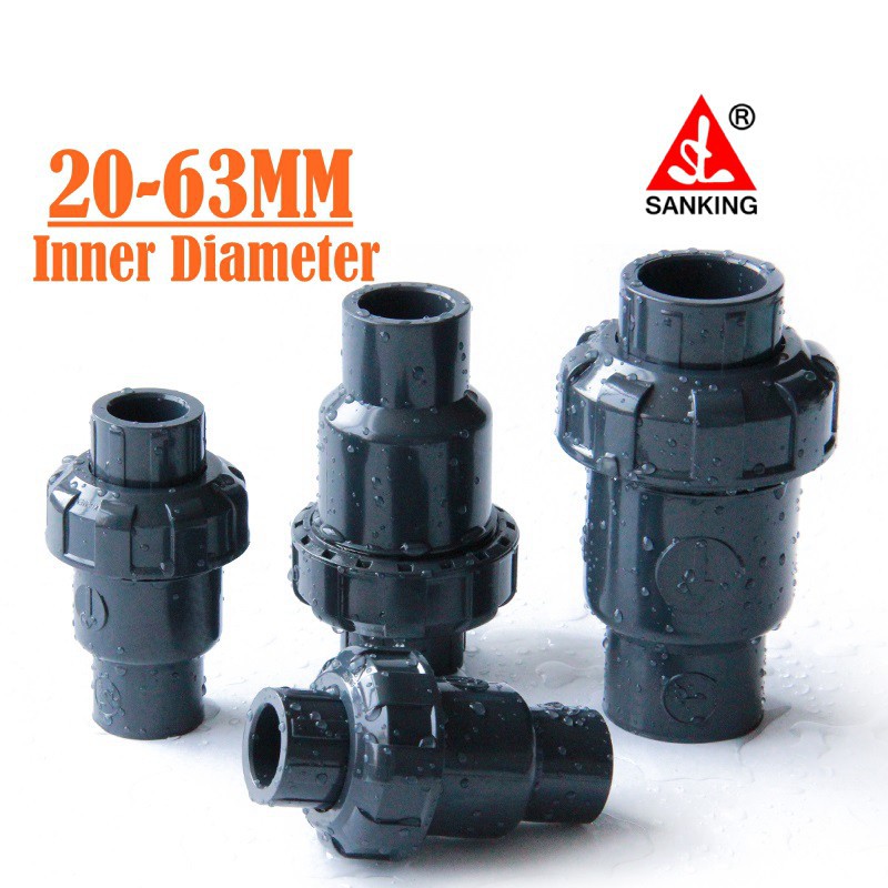 Sanking 1Pcs PVC Check Valve NonReturn One Way Valve Pipe Fittings UPVC Stop Reverse Valve