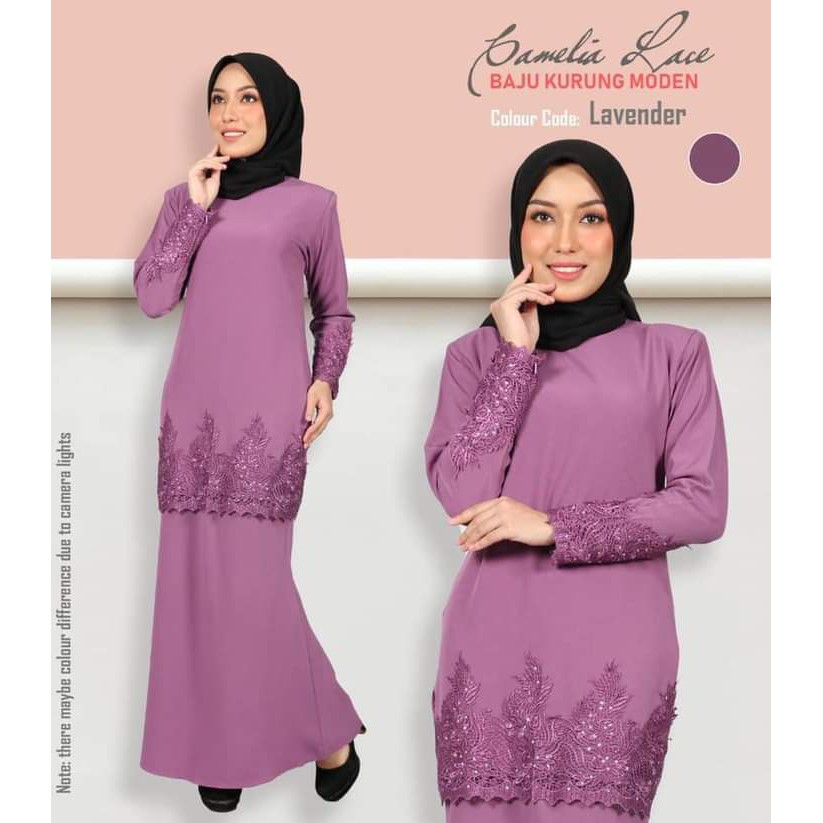Baju Raya 2021 Baju Kurung Moden with Lace & Batu Baju Kurung