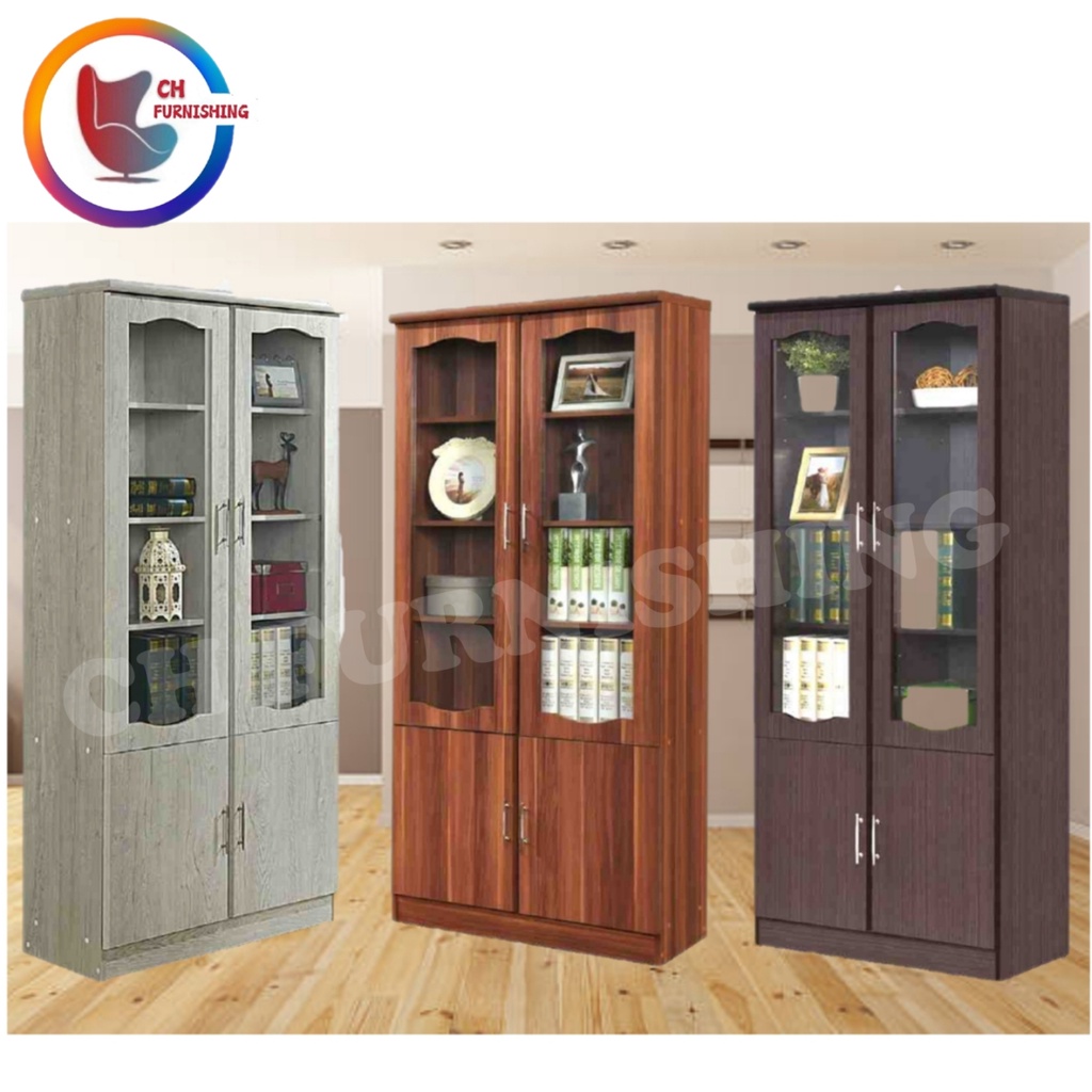 Display / Book Case / Book Shelf With Glass Door/Bookcase