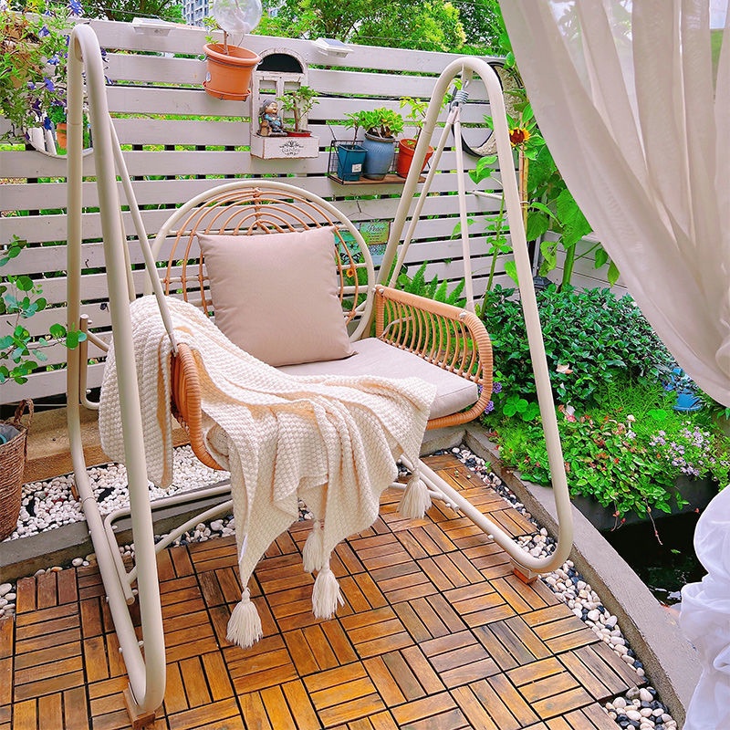 Purple Leaf Swing Outdoor Courtyard Garden Single Swing Chair Villa