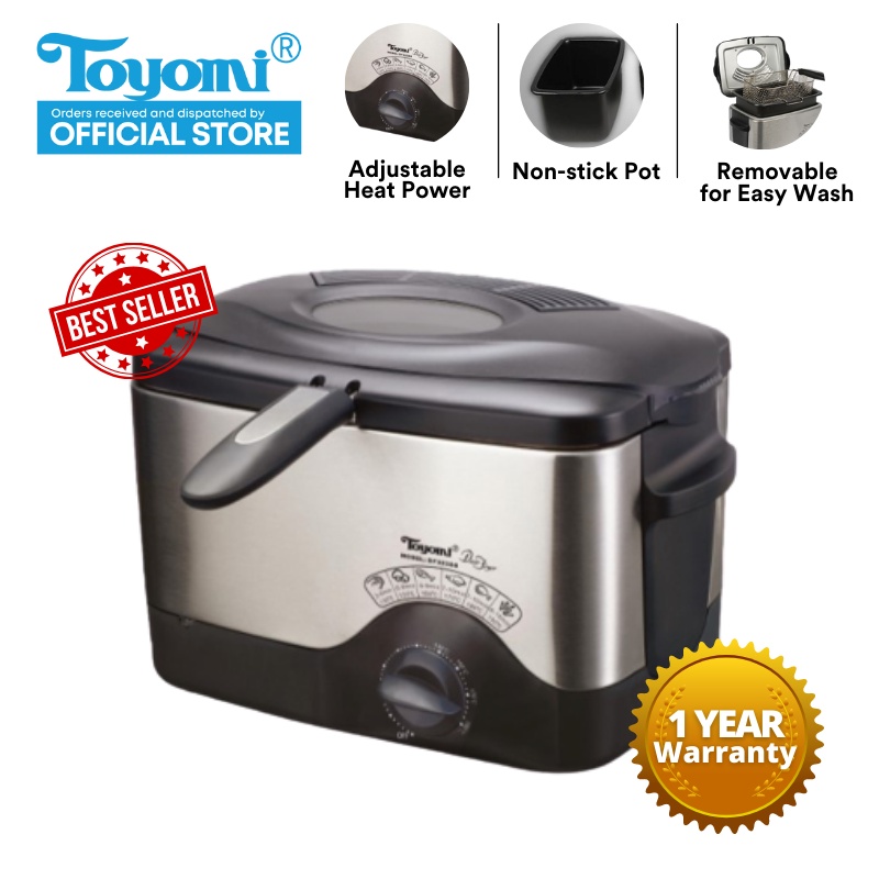 TOYOMI Deep Fryer with Stainless Steel Body 1.5L DF 323SS Shopee