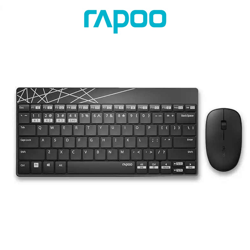 Rapoo 8000M MultiMode Silent Wireless Keyboard Mouse Combos Bluetooth