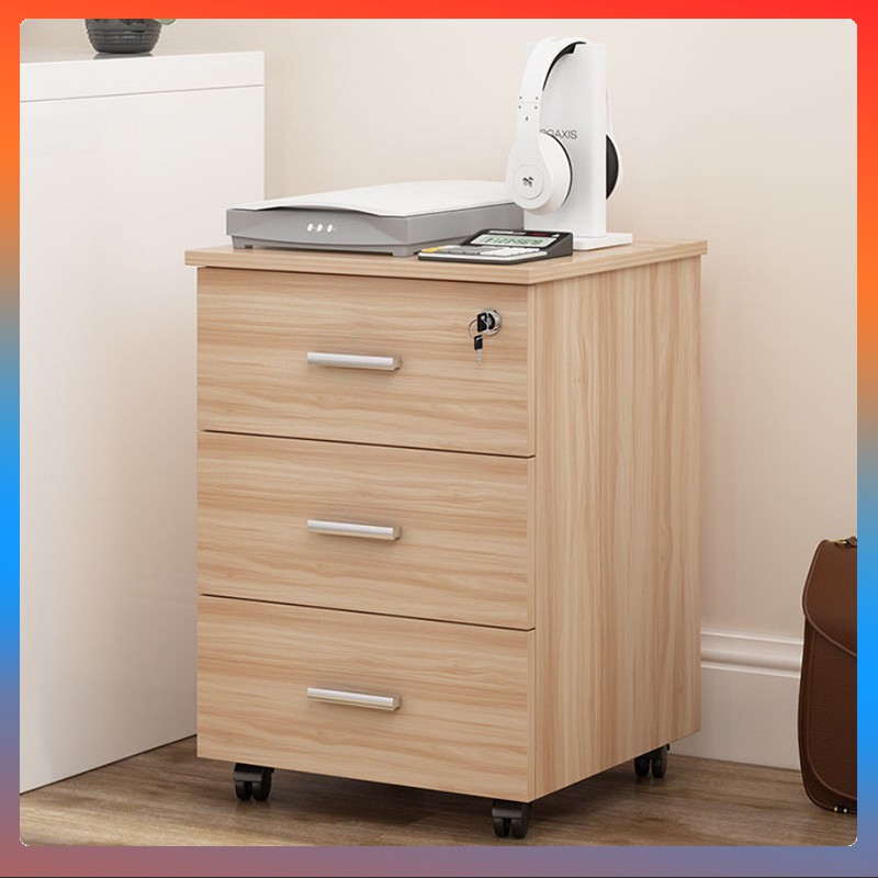 Wooden office file with lock drawer under table storage BeeCost