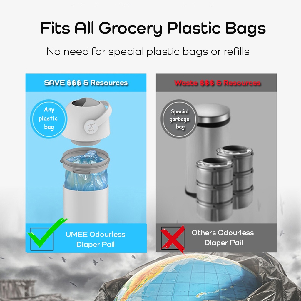 Umee Odourless Diaper Pail / Diaper Bin Shopee Singapore