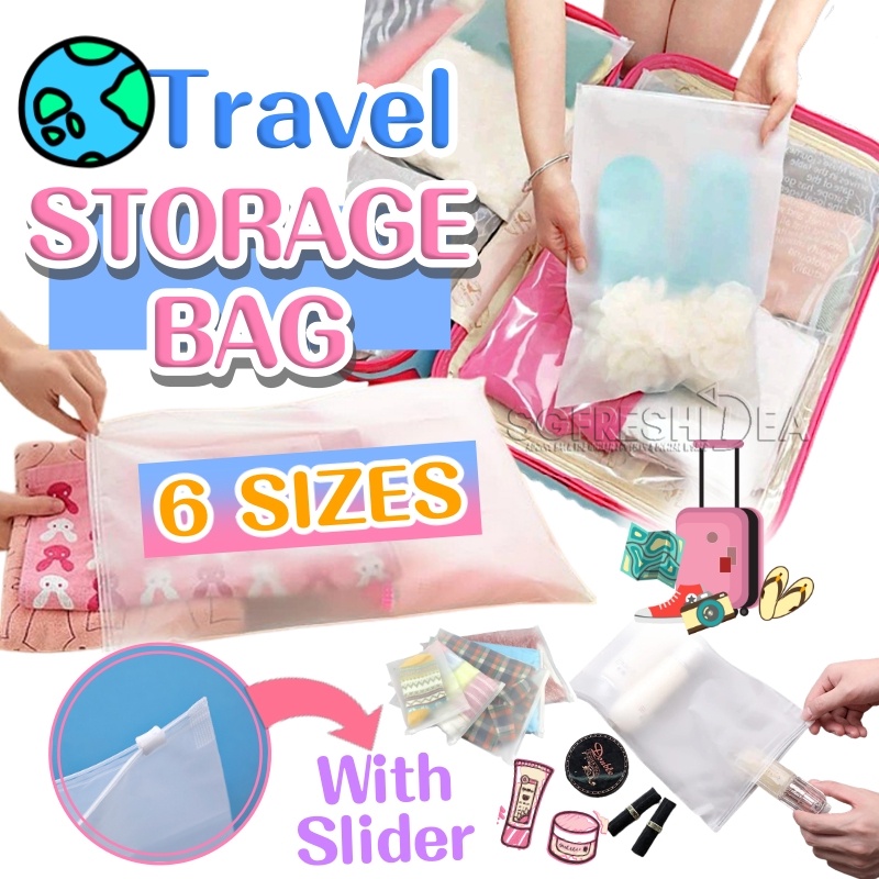 Waterproof Travel Ziplock Plastic Storage Bag Large Clothes Organizer