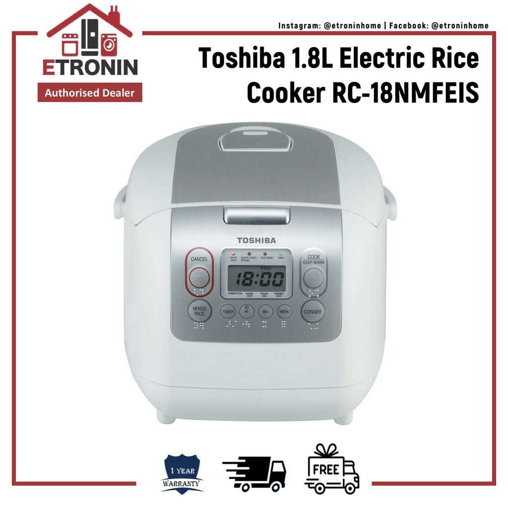 Toshiba 1.8L Electric Rice Cooker RC18NMFEIS Shopee Singapore