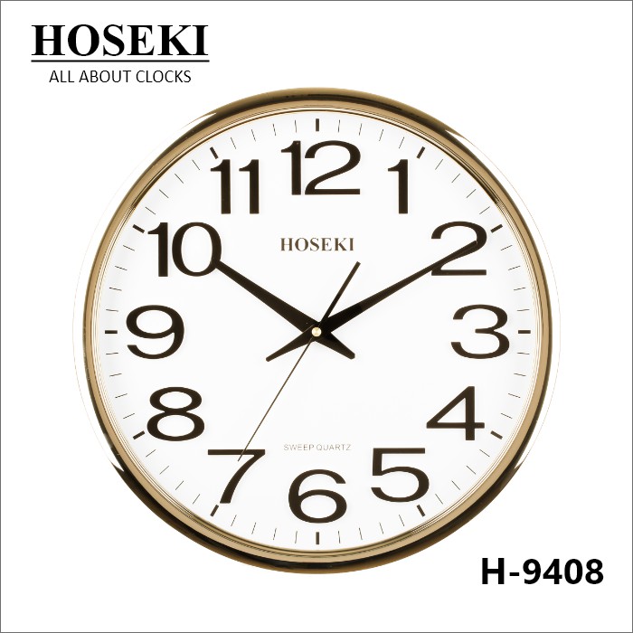 HOSEKI 16" Jumbo Wall Clock H9408 Collection Silent NonTicking Quartz