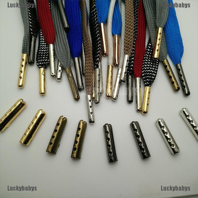 Luckybabys☆ 10Pcs Metal Aglets Diy Shoelaces Repair Shoe Lace Tips