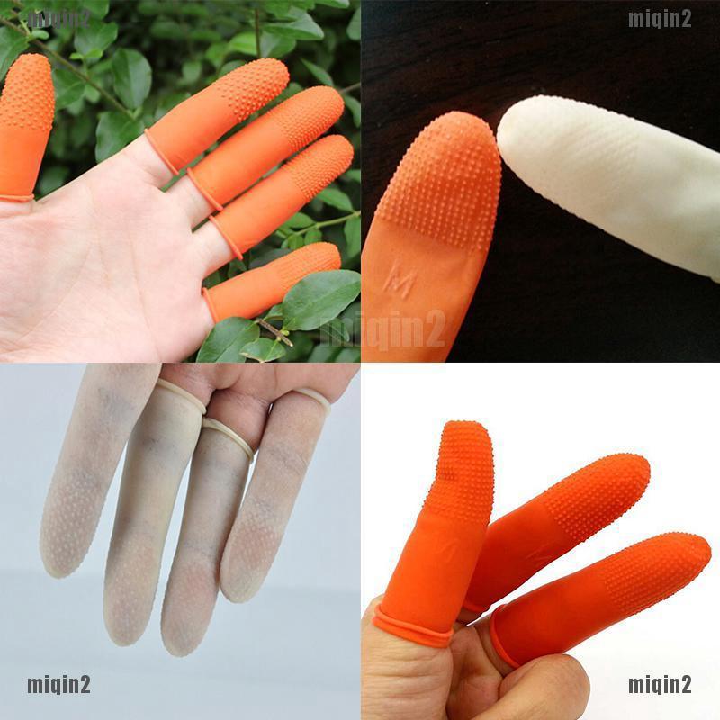☆SG 100pcs Thicken Nail Art Natural Rubber Finger Protectors Gloves