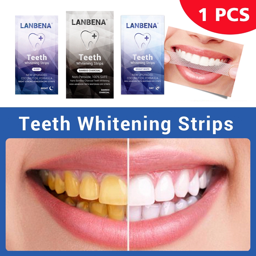 LANBENA Teeth Whitening Strip Teeth Veneers White Strip Removes Plaque