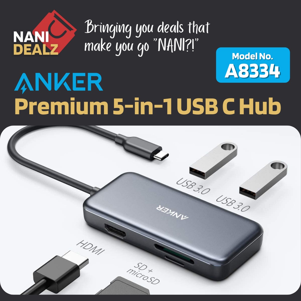 [SG Seller] Anker Premium 5in1 USB C Hub (A8334