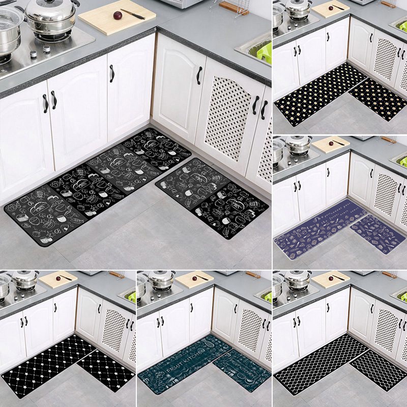 2pcs Kitchen Floor Mats Antislip Mats Kitchen Carpets Set Shopee Singapore