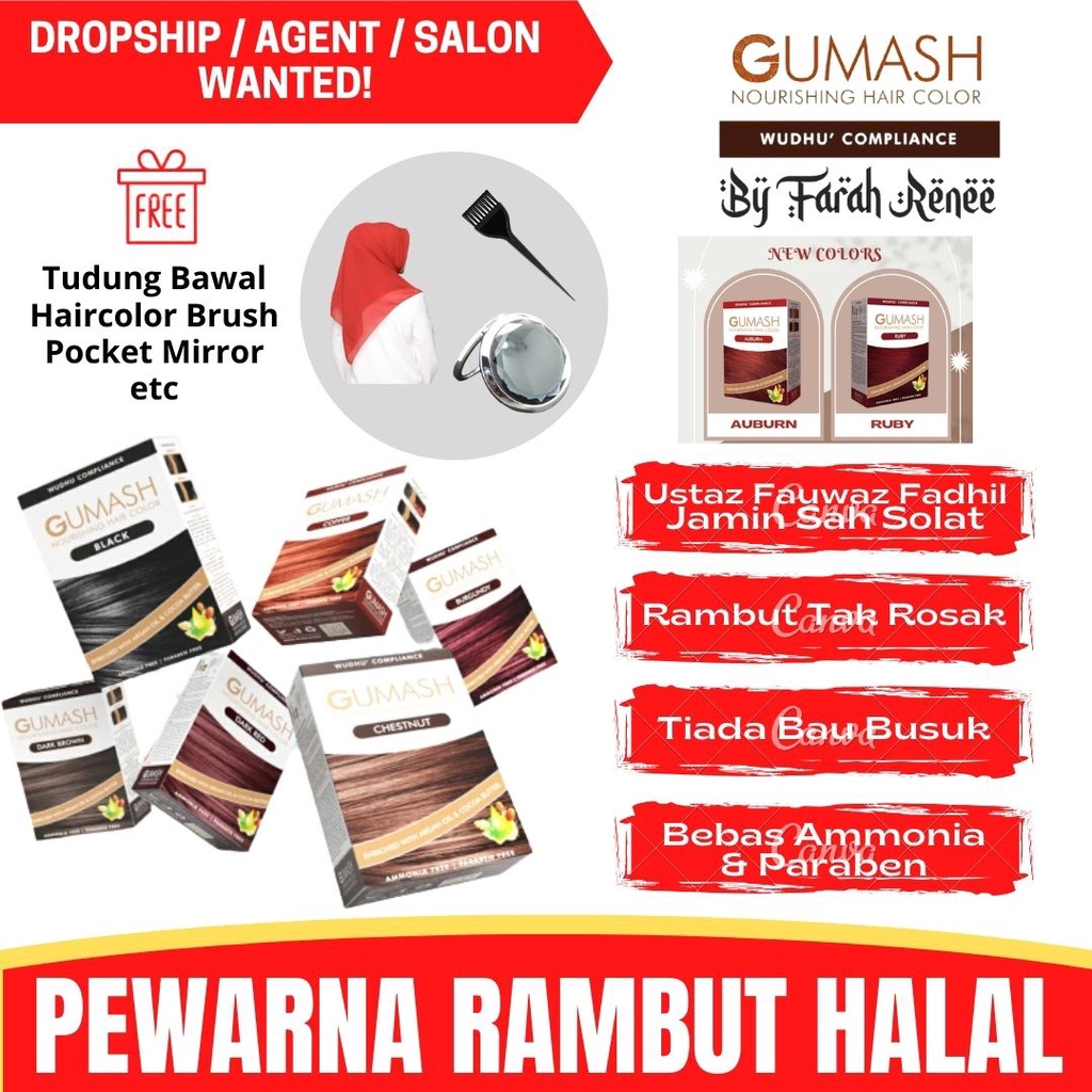 Gumash Hair Dye Halal Hair Dye Sharia Fall Haircolor Henna Hair Inai