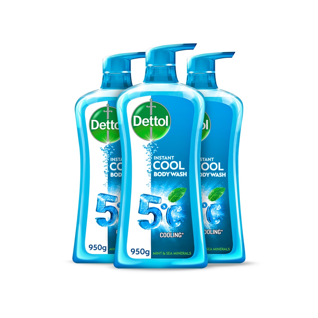 [Bundle of 3] Dettol AntiBacterial Body Wash Cool Refill 950g Shopee