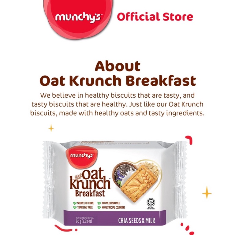 Munchy's Oat Krunch Biscuit Chia Seed & Milk (80g) Shopee Singapore
