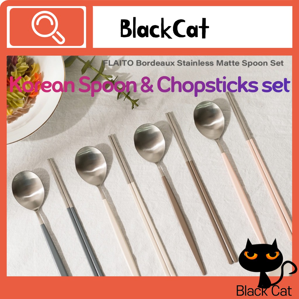[Made in Korea] Korean Premium Cutlery Spoon & Chopsticks set,304