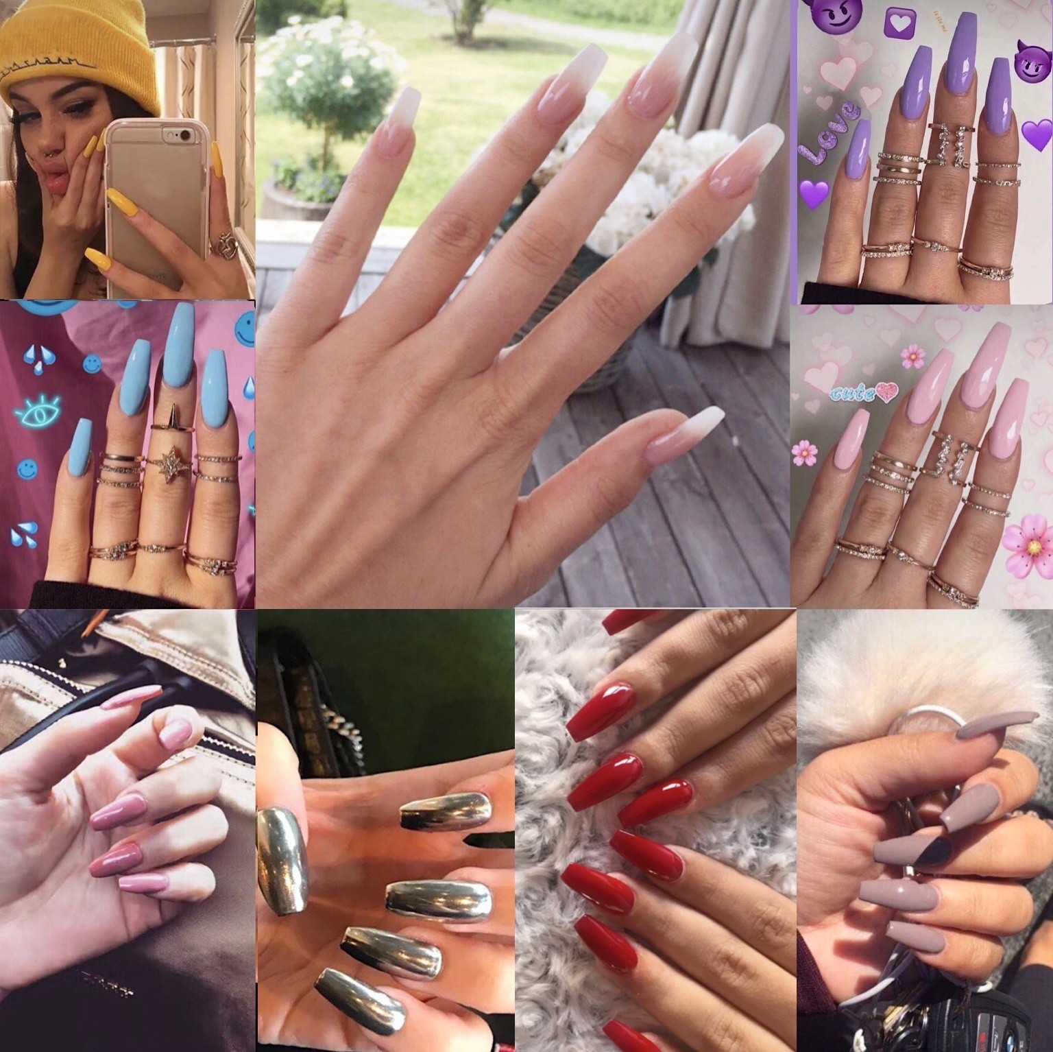 24Pcs/Set Classic Extra Long Coffin Nails Pure Black Elegant Shiny