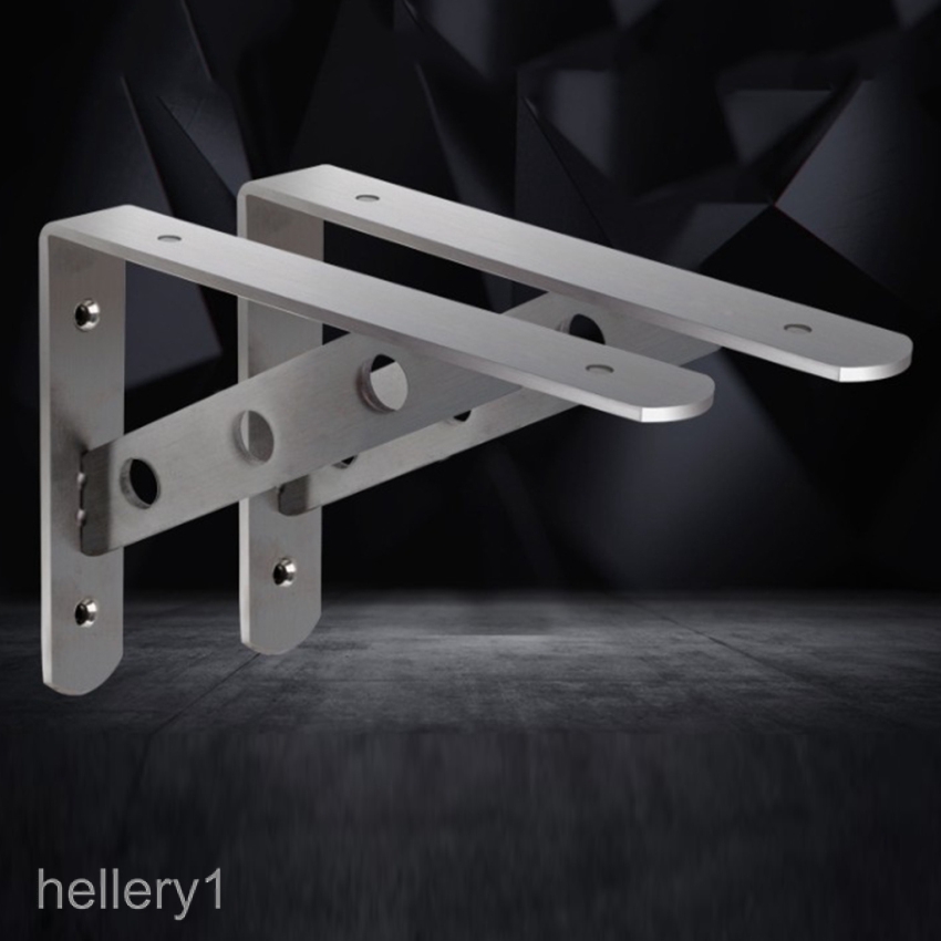 2pcs Heavy Duty Stainless Steel Wall Mounted Shelf Bracket L Shaped