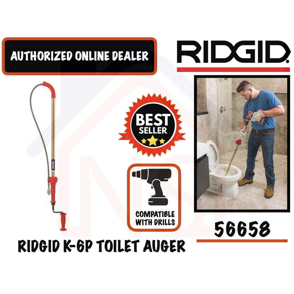 RIDGID K6P (56658) 6 ft. Toilet Auger with Bulb Head and Heavy Duty Cable Shopee Singapore