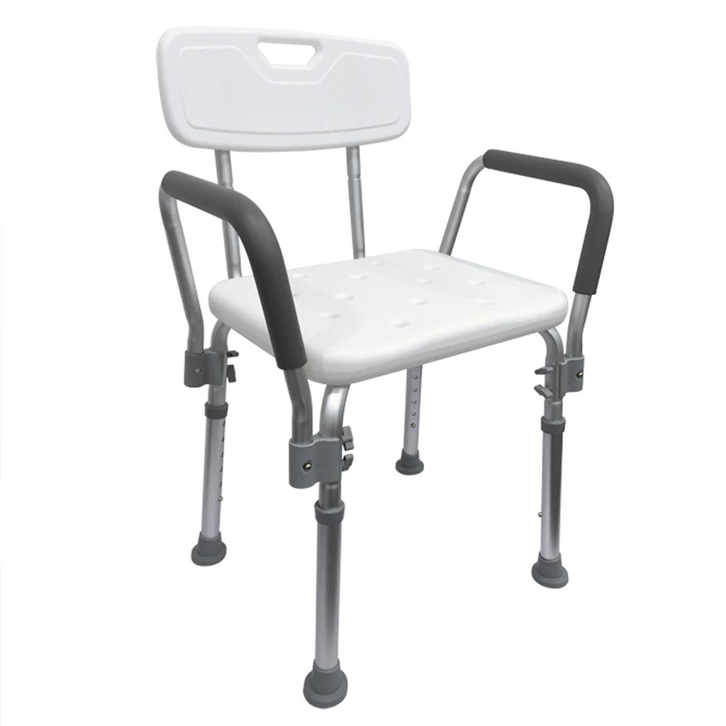 HAPPYBATH TOOLFREE SHOWER CHAIR WITH BACKREST AND HANDLES FOR ELDERLY