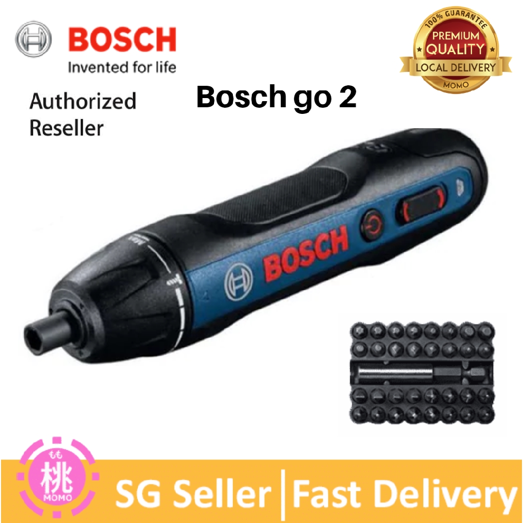 Bosch GO 2 Kit Smart Screwdriver (with 33pcs Drill Bits) Shopee Singapore