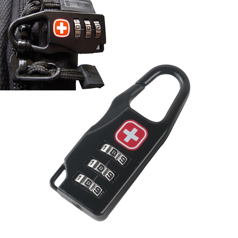 Swiss Cross Combination Lock Backpack Padlock Mini Luggage AntiTheft