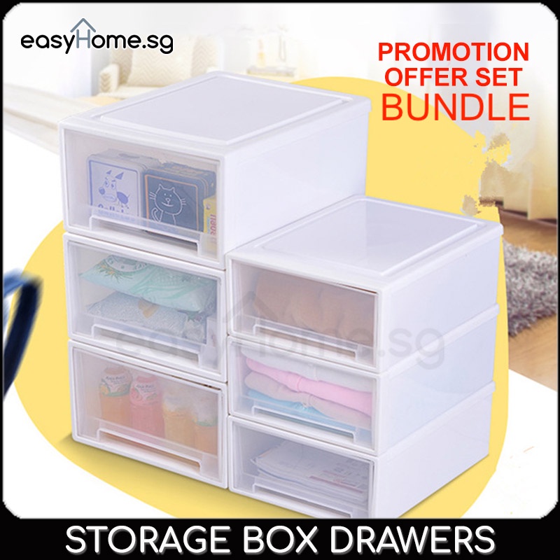 Easyhome.sg Bundle offer Storage Drawer Home Organizer Plastic