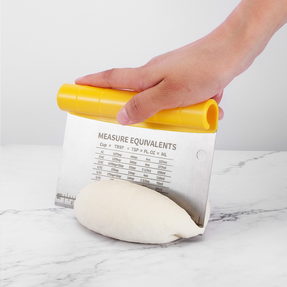 Stainless steel dough cutter Twoinone scraper with scale cutter Roll