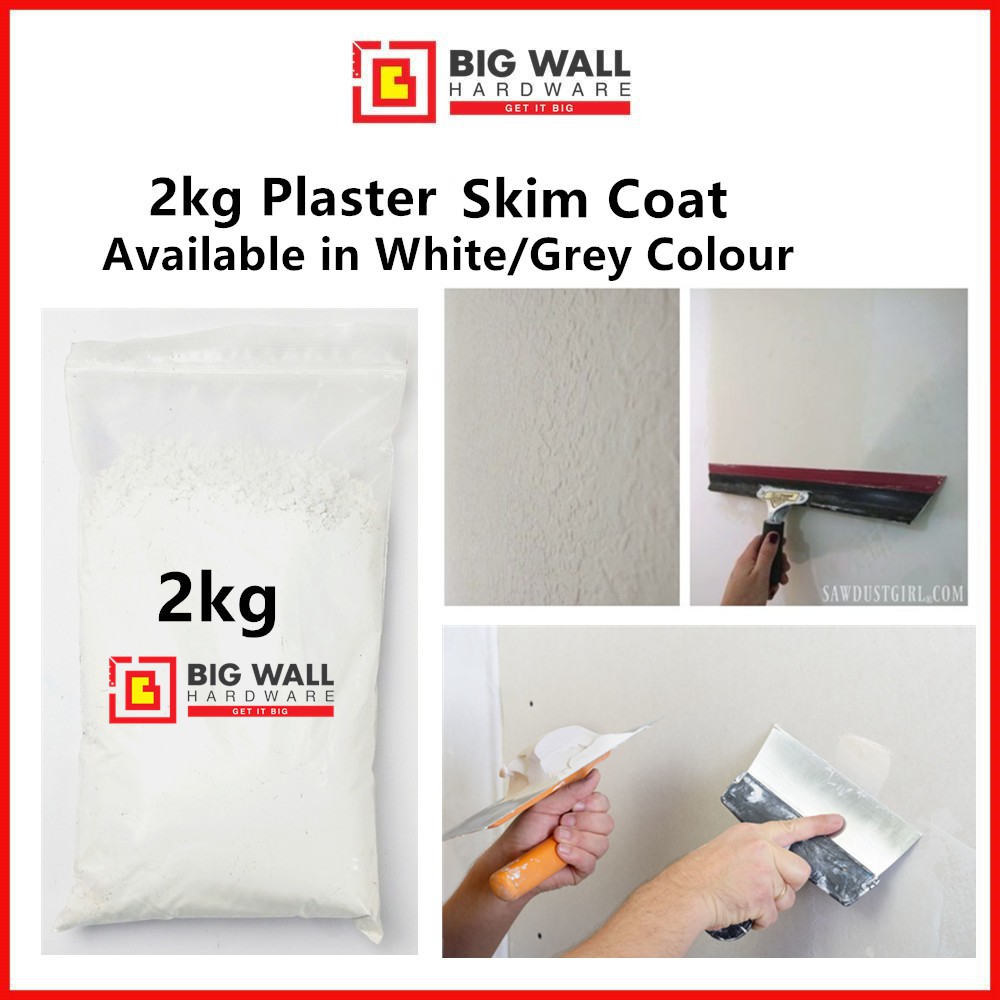Duracem 2kg Plaster Top White/Grey Skim Coat for Internal and External