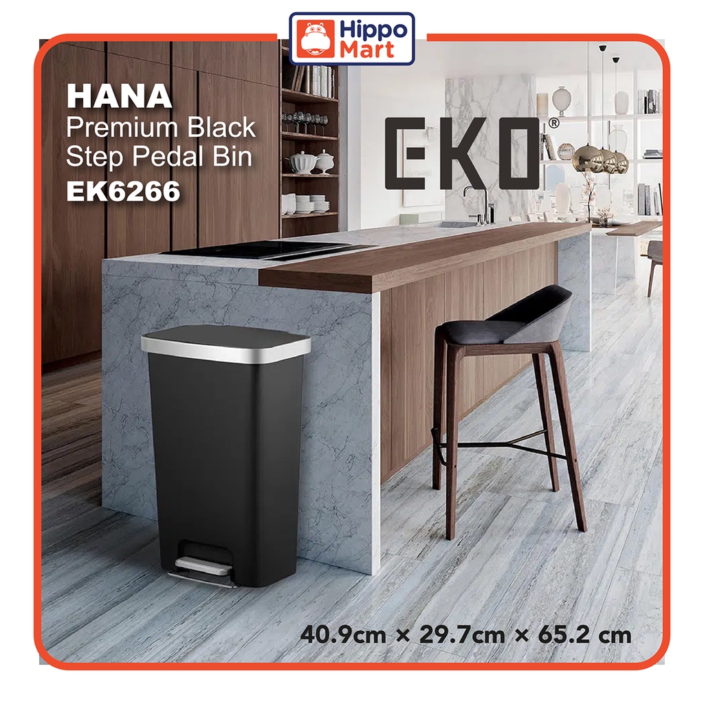 EKO HANA EK6266 45L Pedal Waste Bin with Soft Closing Rubbish Bin