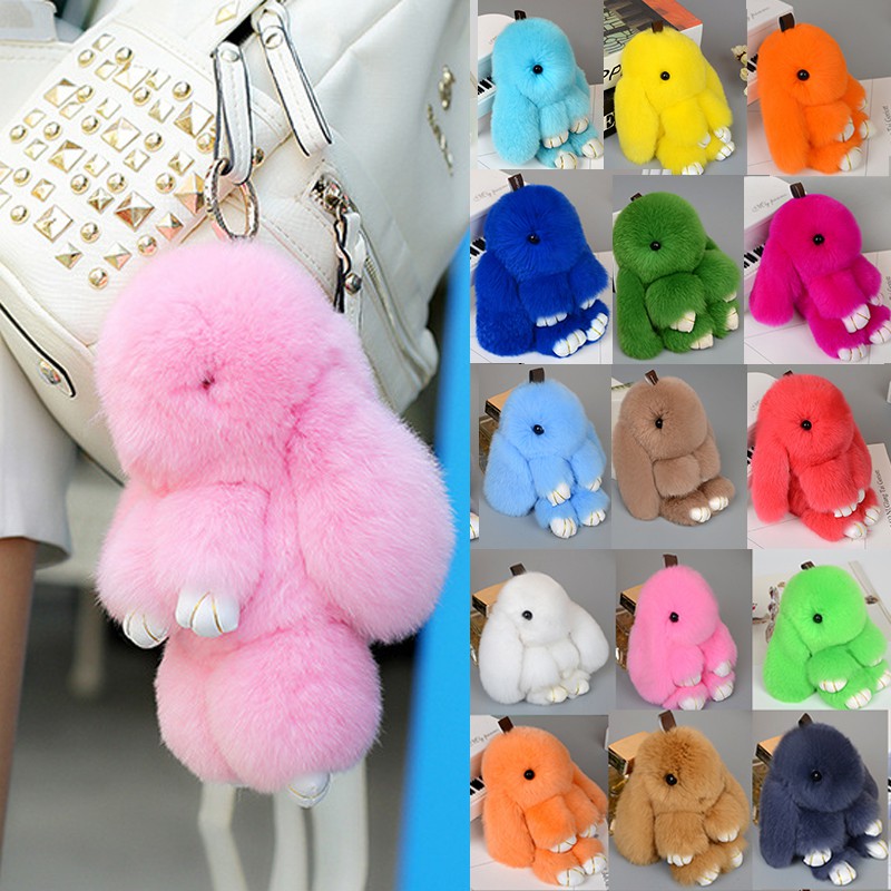 Cute Rabbit Keychain Fluffy Bunny Keychain Bag Pendant Faux Rabbit Fur