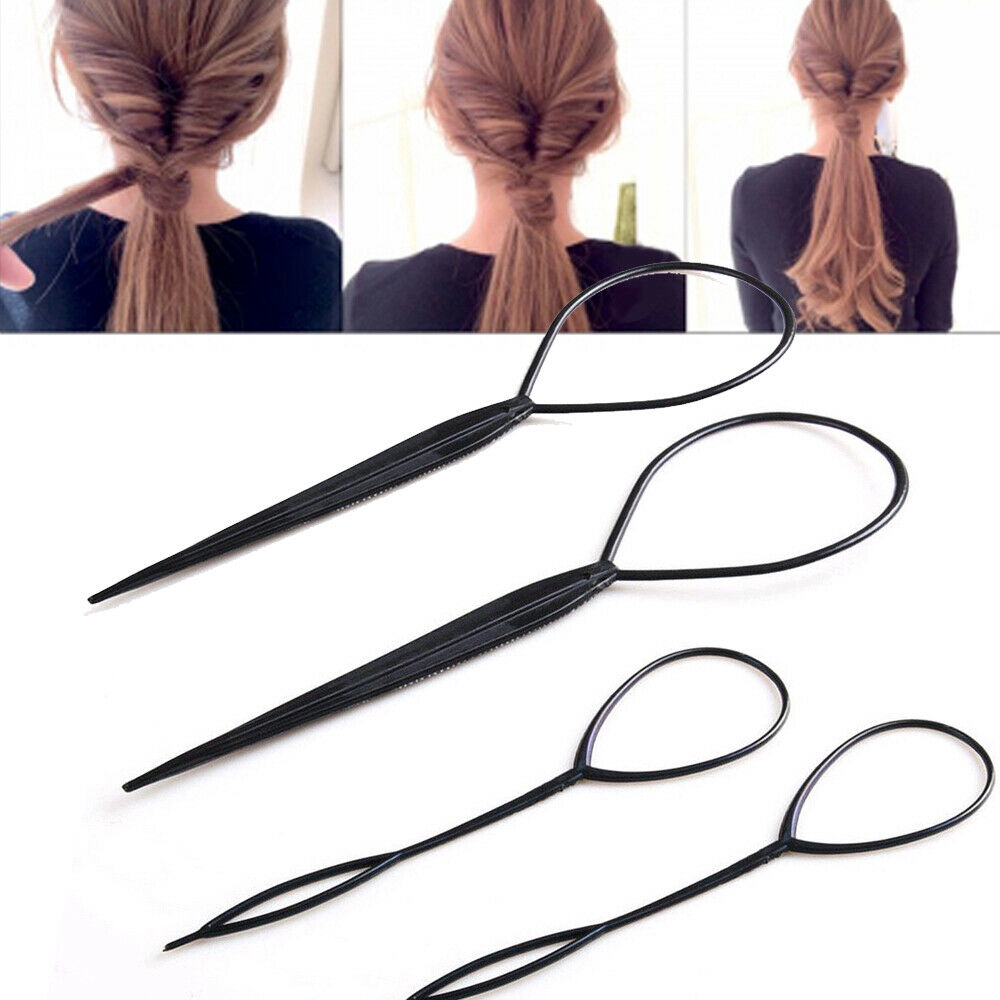 4Pcs Hair Loop Styling Tool Magic Topsy Tail Hair Braid Ponytail
