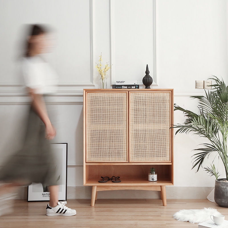 ⭐Ready Stock⭐ Nordic Solid Wood Entrance Shoe Japanesestyle