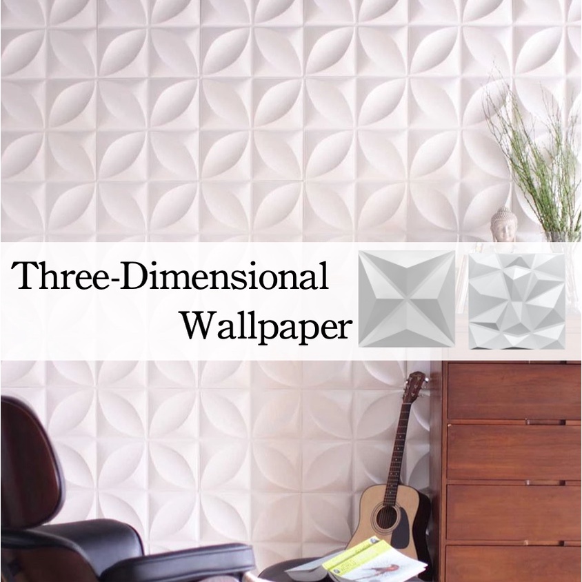 3D Wall Panel Matt Wallpaper & Wave Classical Design Durable Solid PVC