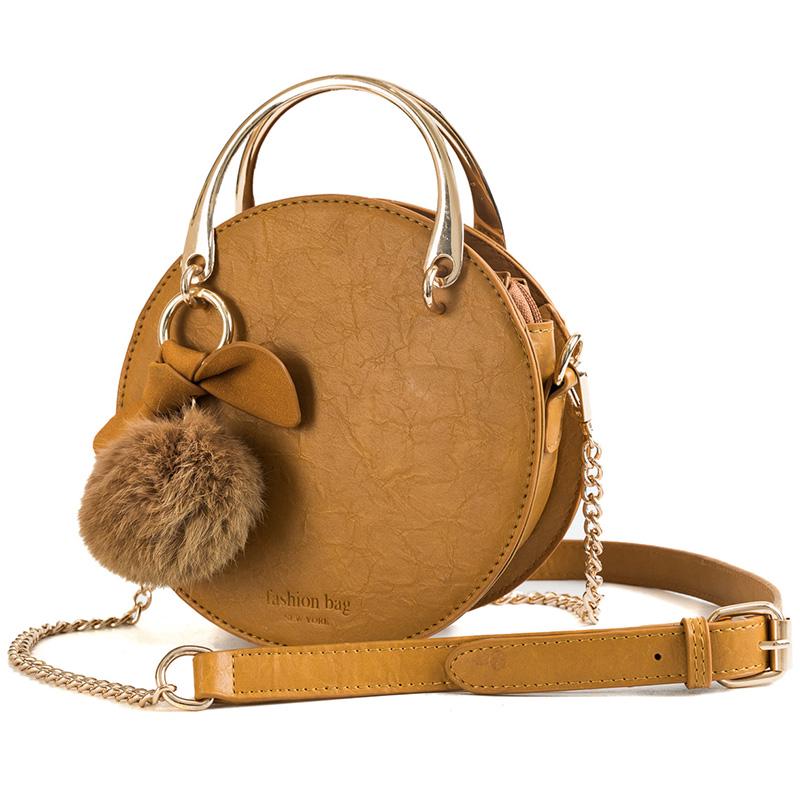 2019 Fashion Leather Women Round Sling Bag 4 Color Women Round Bag
