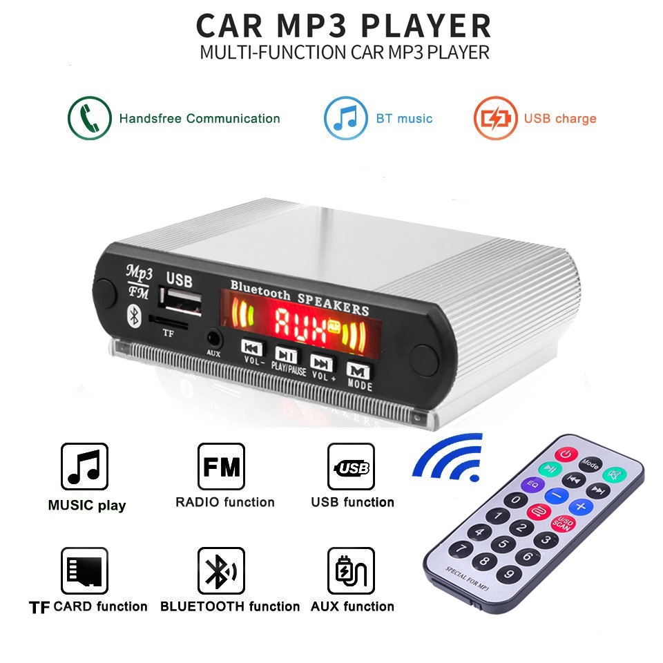 [In Stock] Mini Audio Framework FM Radio Car Bluetooth USB TF 3.5mm MP3 Player With Remote