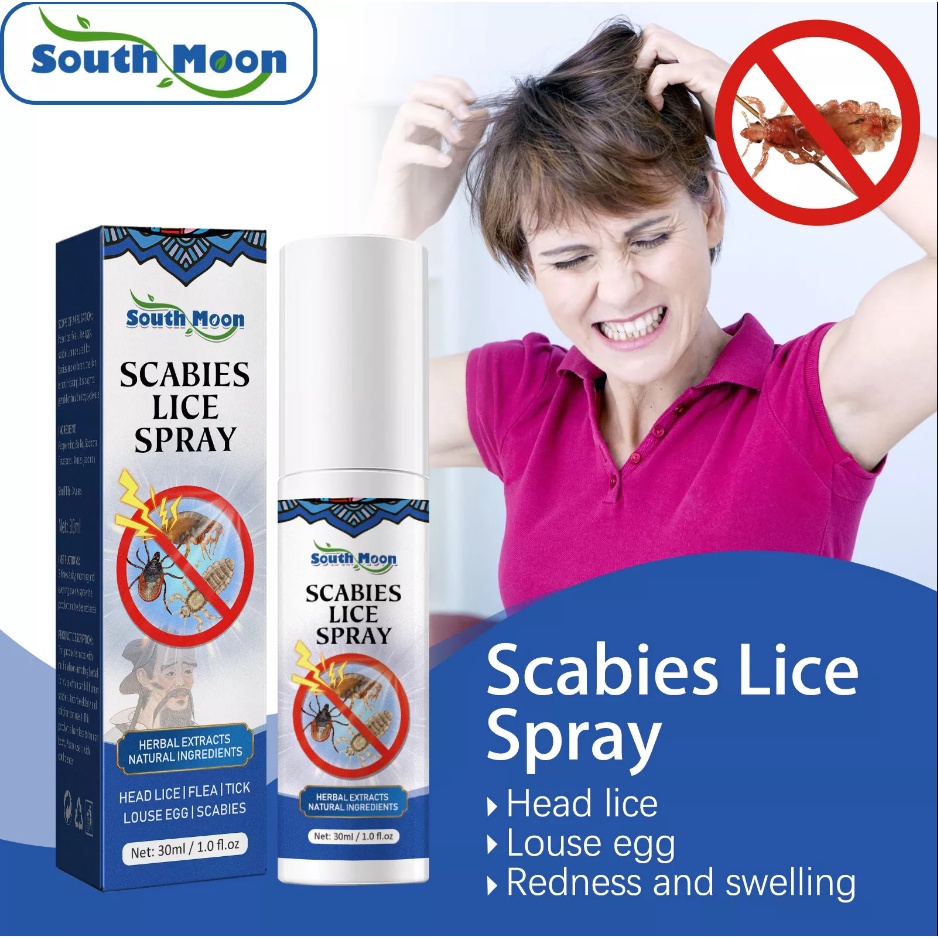 South Moon 30ml Head Scabies Lice Removal Spray Antiitch Antipruritus Antibacterial Remove