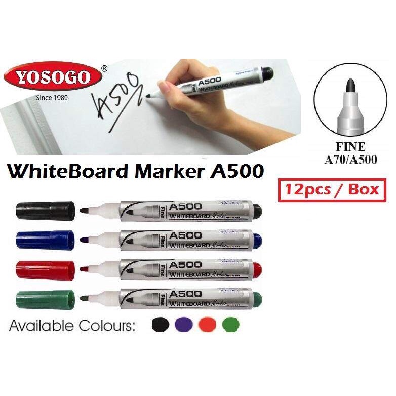 Yosogo A500 Whiteboard Marker ( 1 Dozen ) Shopee Singapore