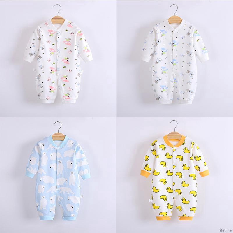 Autumn Baby Boy Girl Floral Animal Print Romper Casual Long Sleeve