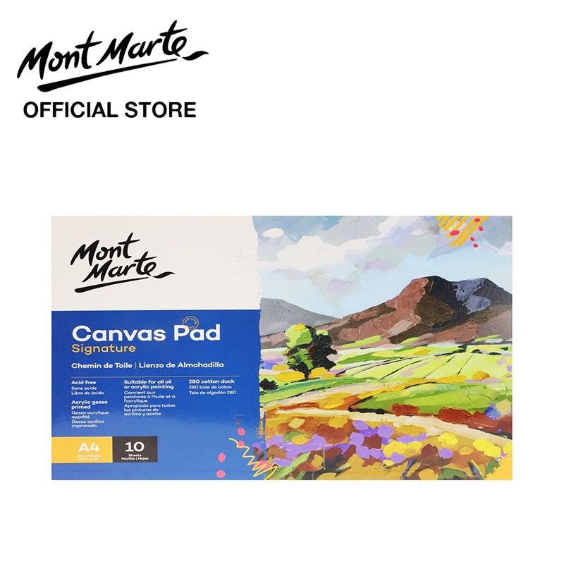 Mont Marte Canvas Pad Signature 10 Sheet A4 (8.3 x 11.7in) Shopee