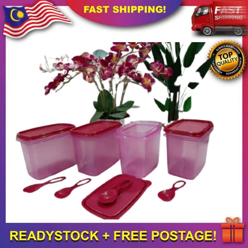 Shelf saver with spoon tupperware (840ml) Shopee Singapore
