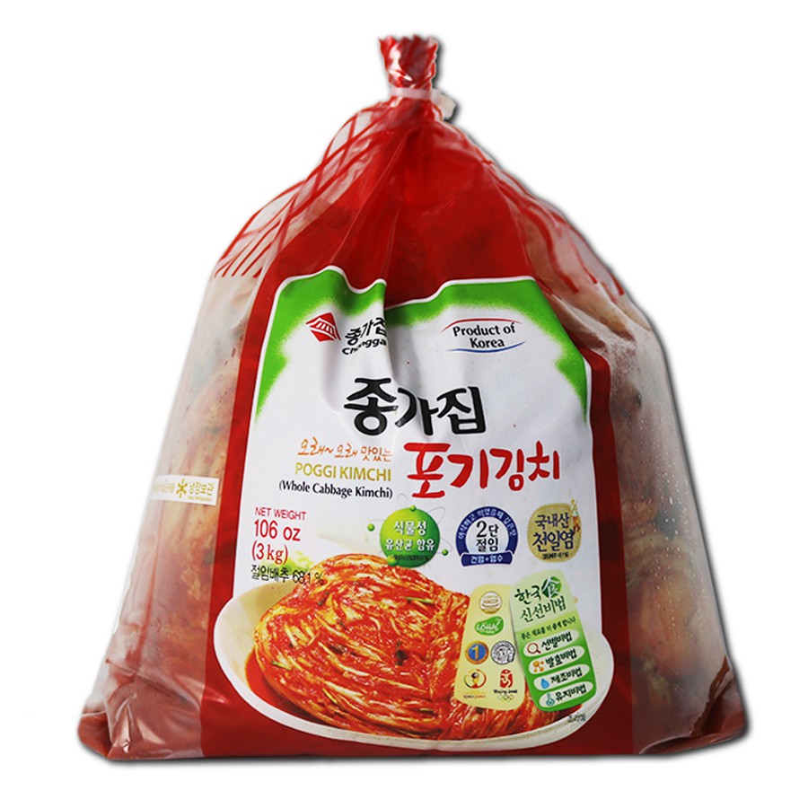 Jongga Poggi Kimchi, Whole Cabbage Kimchi 3kg (HALAL) [종가집 포기김치 3kg
