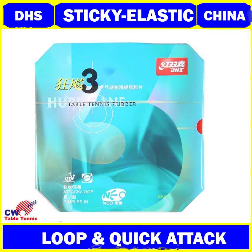 DHS Rubber Hurricane 3 Neo Rubber Sticky Elastic Table Tennis rubber