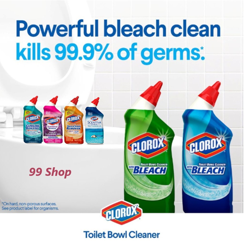 Clorox Toilet Bowl Cleaner and Disinfectant with Bleach or Scentiva